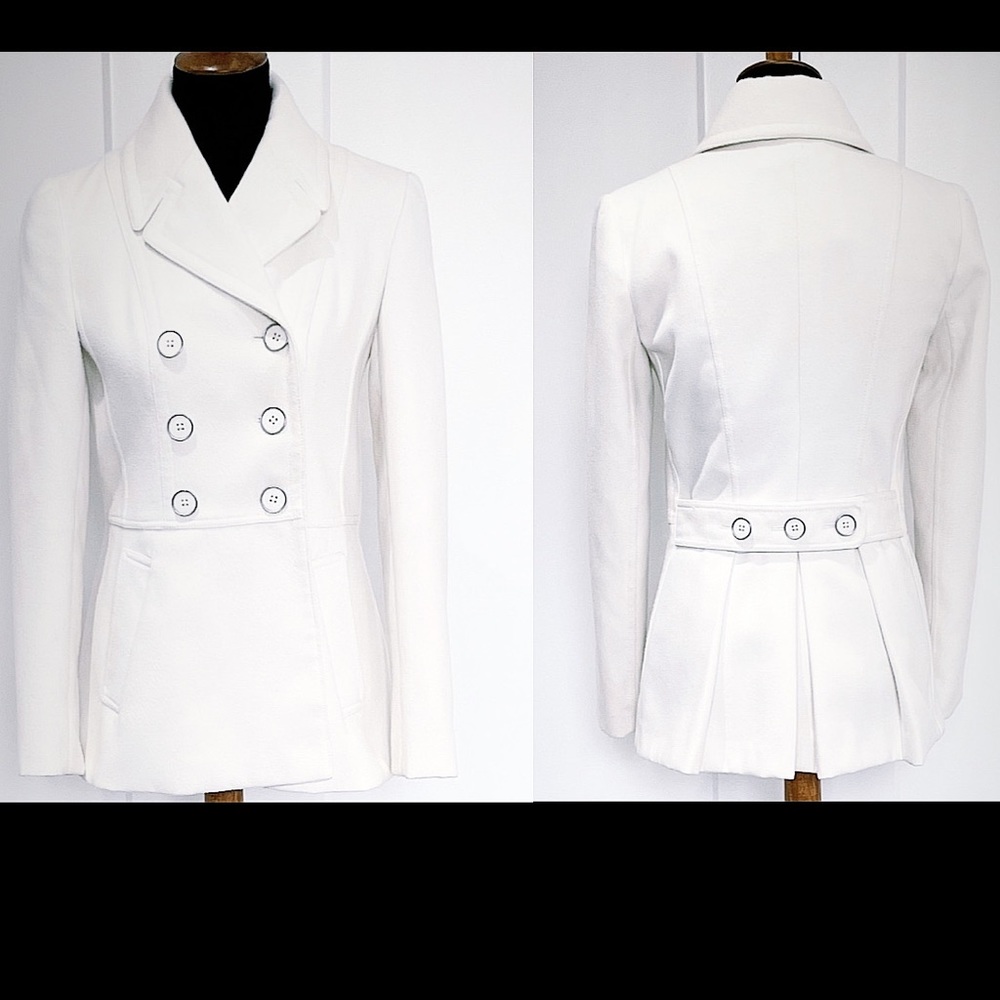 ARMANI EXCHANGE Women's White Peacoat - Size S/P